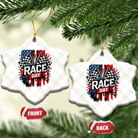 Checkered Flag Racing Ceramic Ornament Race Day Team Lover - Wonder Print Shop