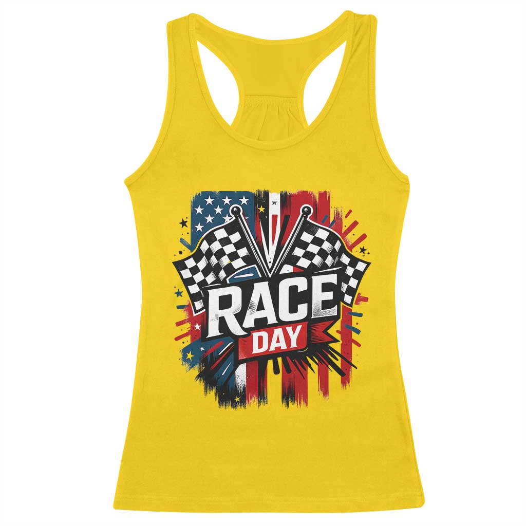 Checkered Flag Racing Racerback Tank Top Race Day Team Lover - Wonder Print Shop