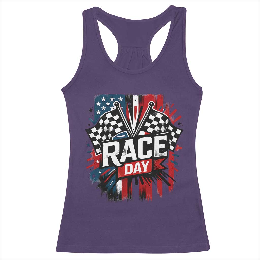 Checkered Flag Racing Racerback Tank Top Race Day Team Lover - Wonder Print Shop