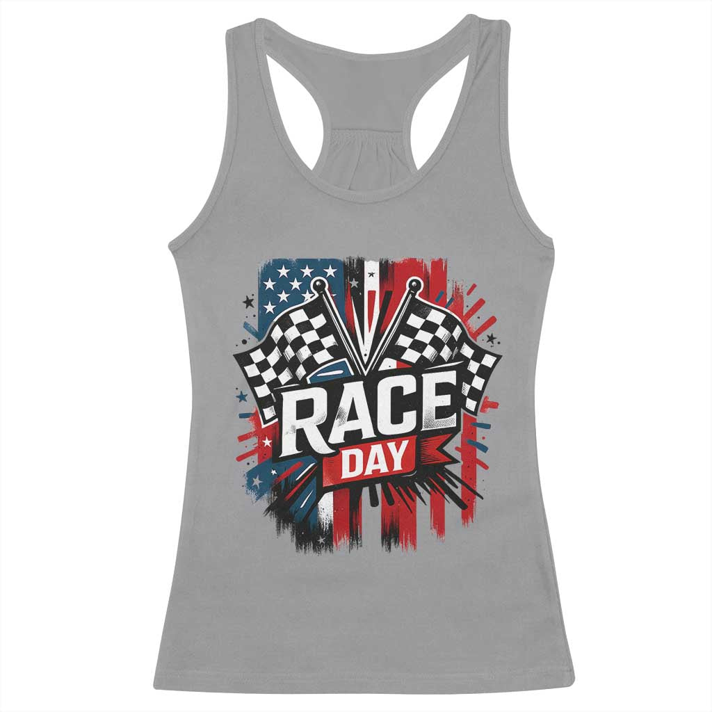 Checkered Flag Racing Racerback Tank Top Race Day Team Lover - Wonder Print Shop