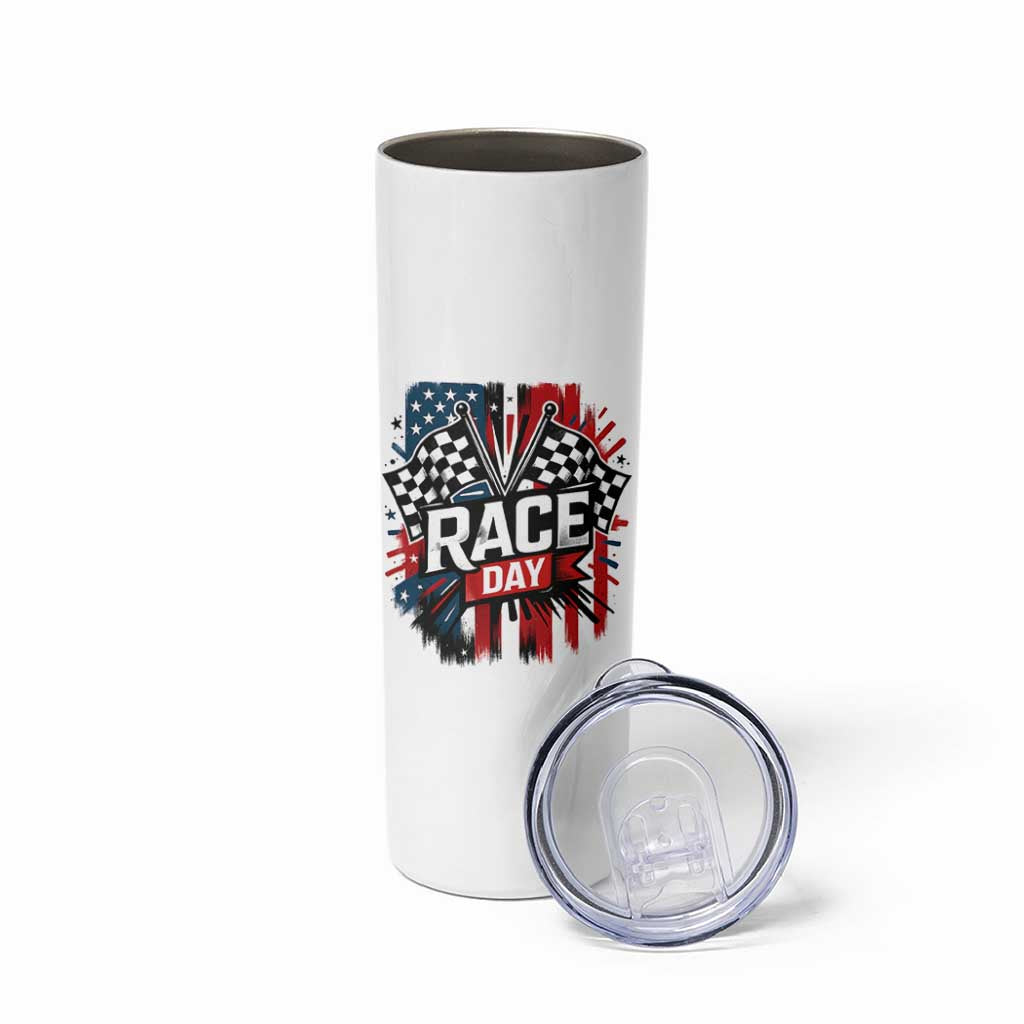 Checkered Flag Racing Skinny Tumbler Race Day Team Lover