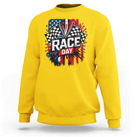 Checkered Flag Racing Sweatshirt Race Day Team Lover - Wonder Print Shop