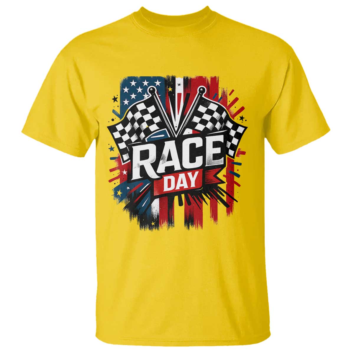 Checkered Flag Racing T Shirt Race Day Team Lover - Wonder Print Shop