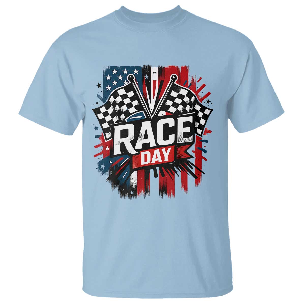 Checkered Flag Racing T Shirt Race Day Team Lover - Wonder Print Shop