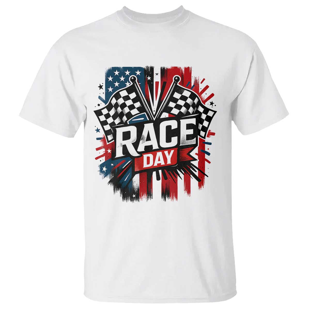 Checkered Flag Racing T Shirt Race Day Team Lover - Wonder Print Shop
