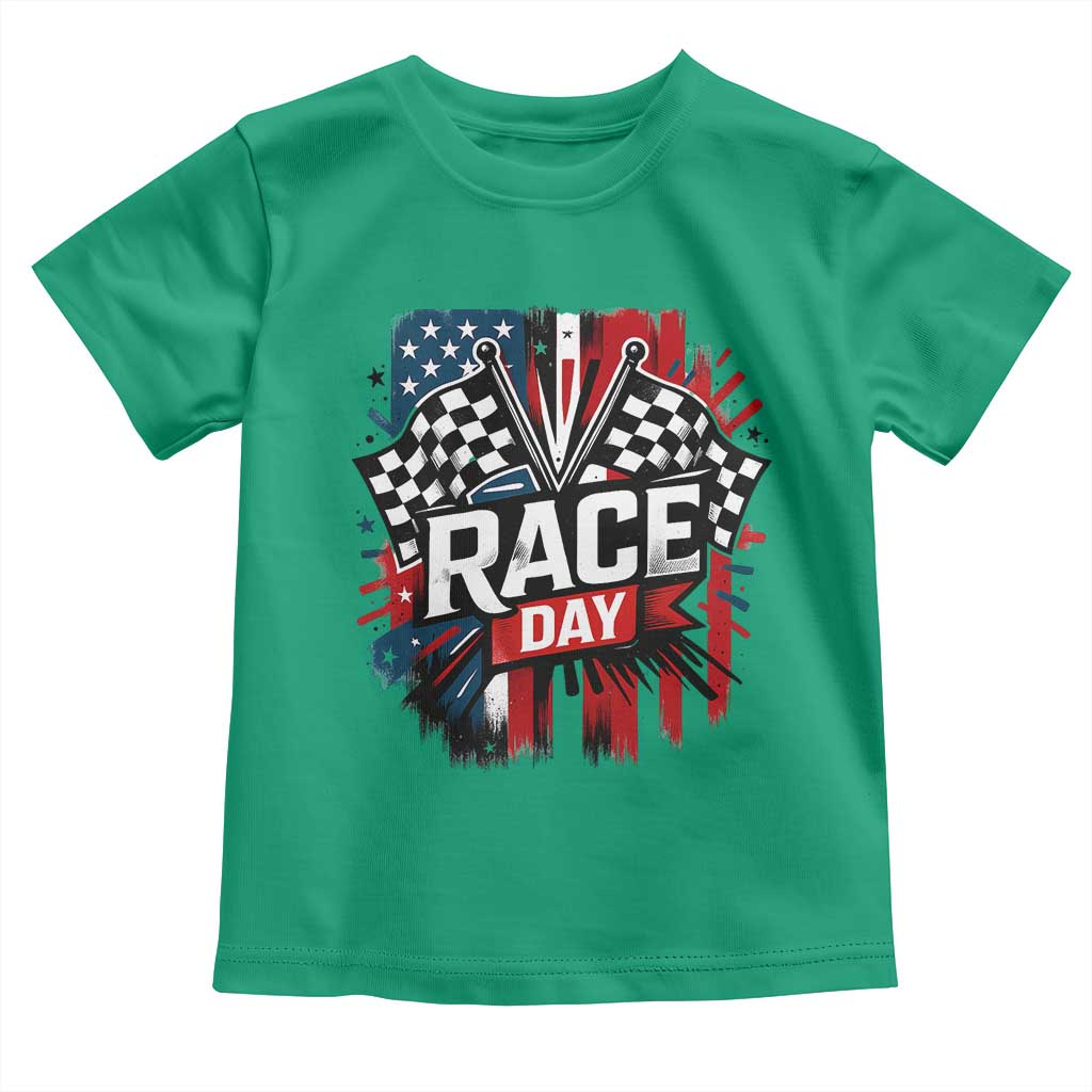 Checkered Flag Racing Toddler T Shirt Race Day Team Lover - Wonder Print Shop