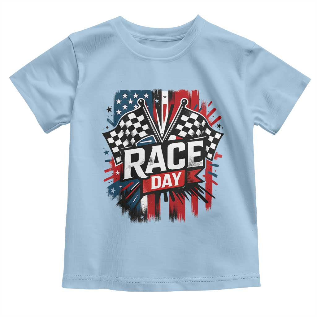 Checkered Flag Racing Toddler T Shirt Race Day Team Lover - Wonder Print Shop