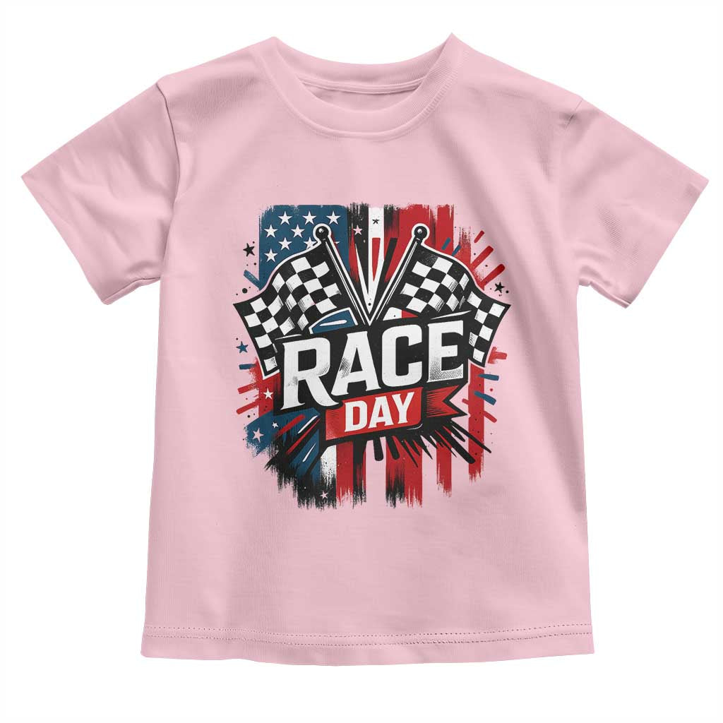 Checkered Flag Racing Toddler T Shirt Race Day Team Lover - Wonder Print Shop
