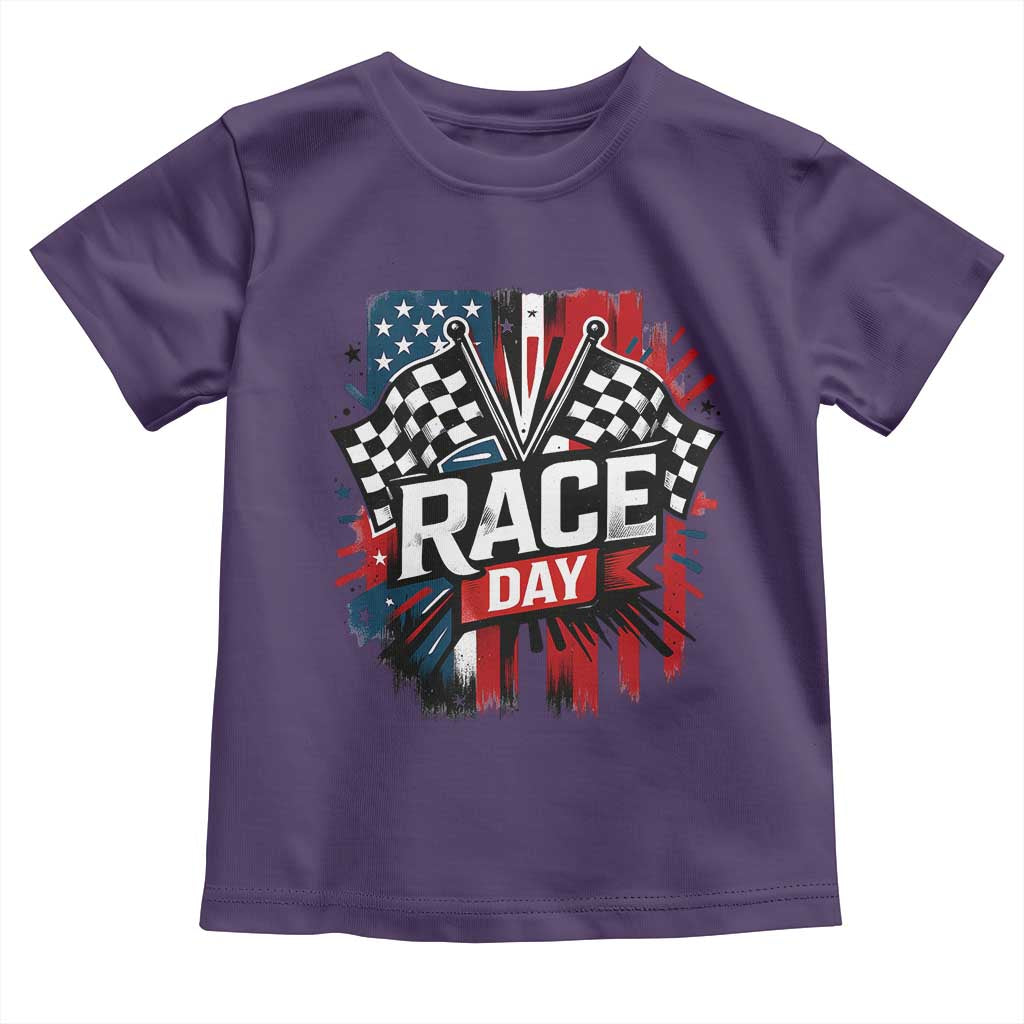 Checkered Flag Racing Toddler T Shirt Race Day Team Lover - Wonder Print Shop