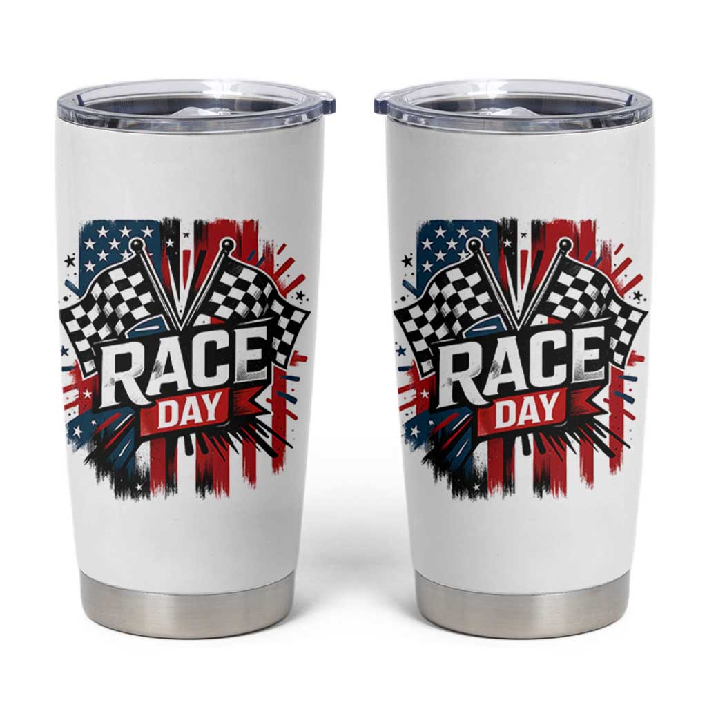 Checkered Flag Racing Tumbler Cup Race Day Team Lover