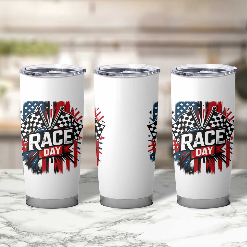 Checkered Flag Racing Tumbler Cup Race Day Team Lover
