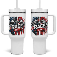 Checkered Flag Racing Tumbler With Handle Race Day Team Lover