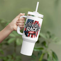 Checkered Flag Racing Tumbler With Handle Race Day Team Lover