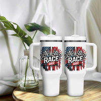 Checkered Flag Racing Tumbler With Handle Race Day Team Lover