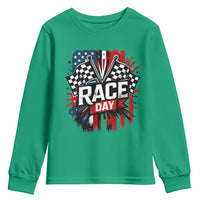Checkered Flag Racing Youth Sweatshirt Race Day Team Lover - Wonder Print Shop