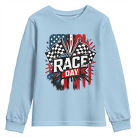 Checkered Flag Racing Youth Sweatshirt Race Day Team Lover - Wonder Print Shop