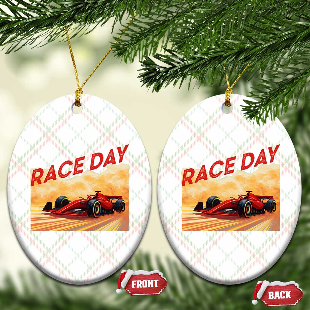 Vintage Racing Formula Car Ceramic Ornament - Wonder Print Shop
