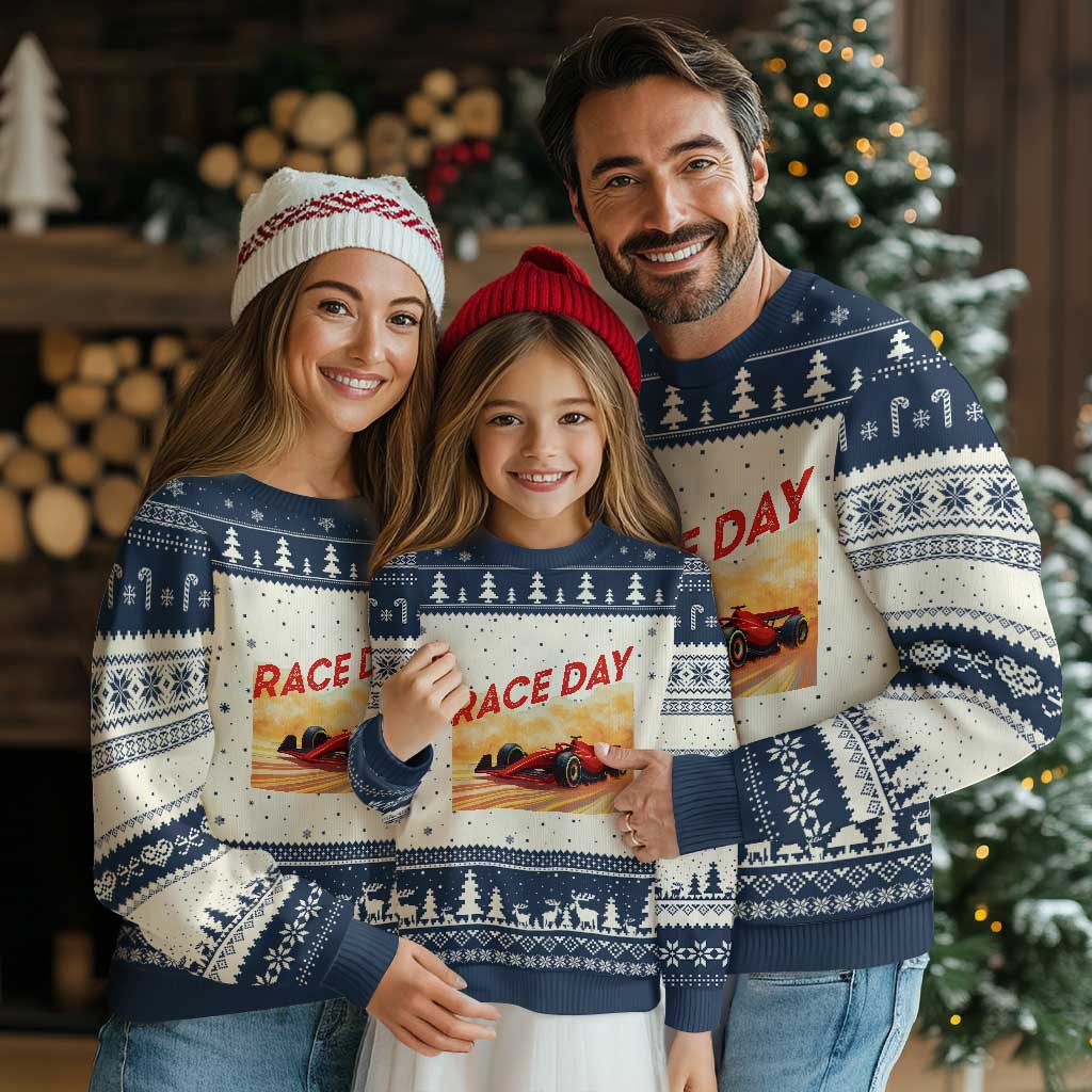 Vintage Racing Formula Car Ugly Christmas Sweater - Wonder Print Shop
