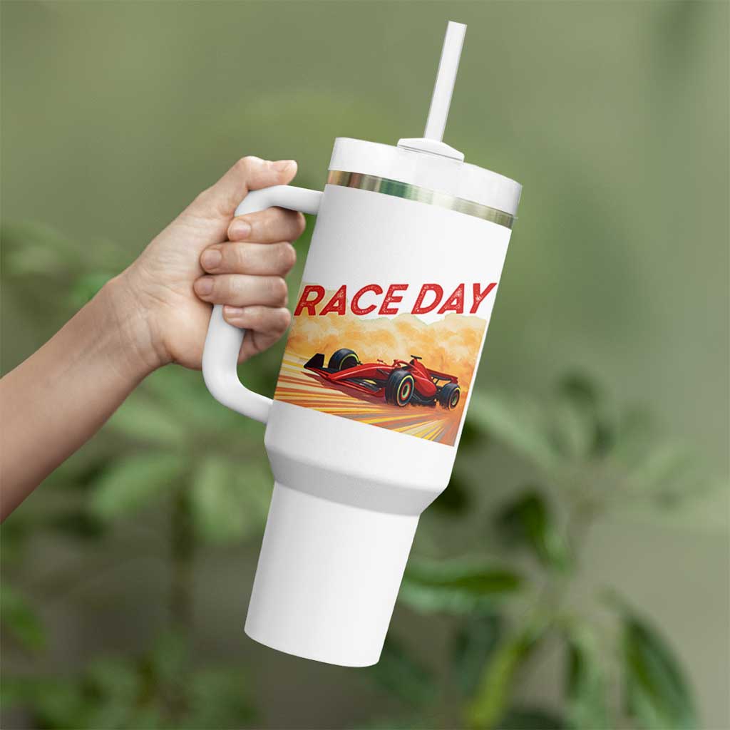 Vintage Racing Formula Car Tumbler With Handle