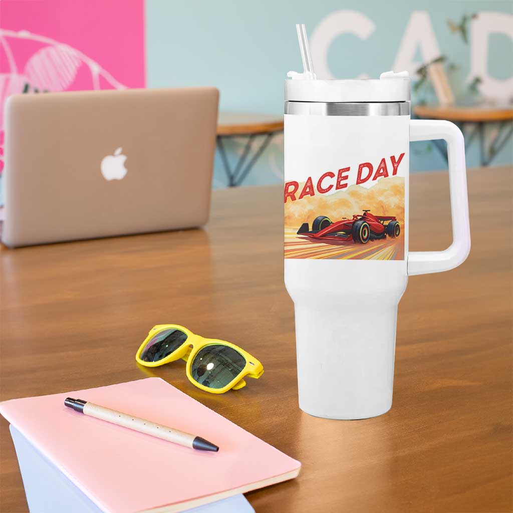 Vintage Racing Formula Car Tumbler With Handle