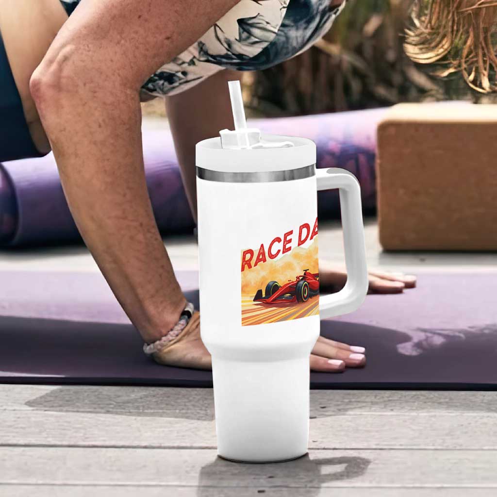 Vintage Racing Formula Car Tumbler With Handle