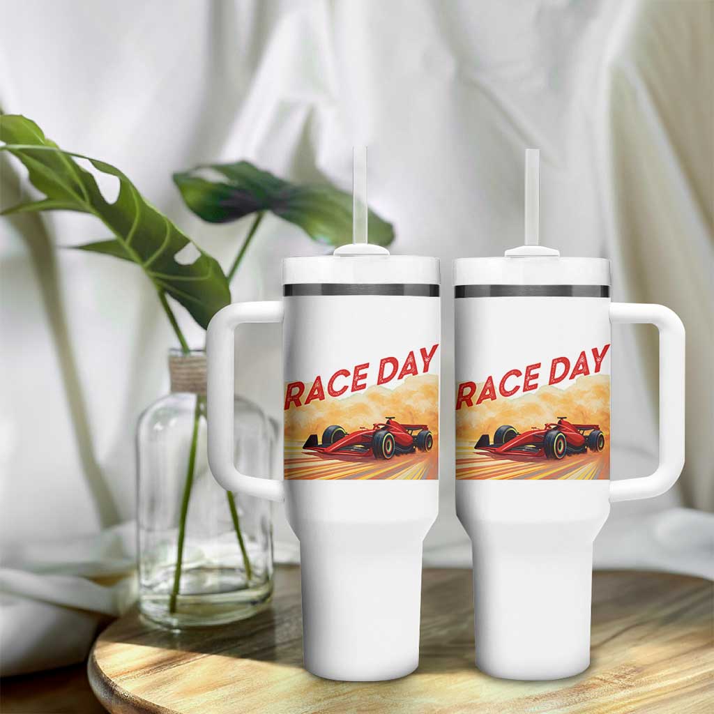 Vintage Racing Formula Car Tumbler With Handle