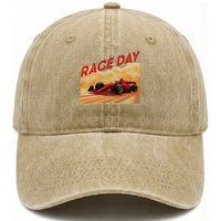 Vintage Racing Formula Car Washed Cotton Baseball Cap