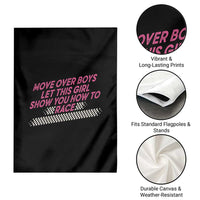 Racing Girl Garden Flag Move Over Boys Funny Quote - Wonder Print Shop