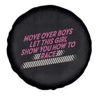 Racing Girl Spare Tire Cover Move Over Boys Funny Quote - Wonder Print Shop