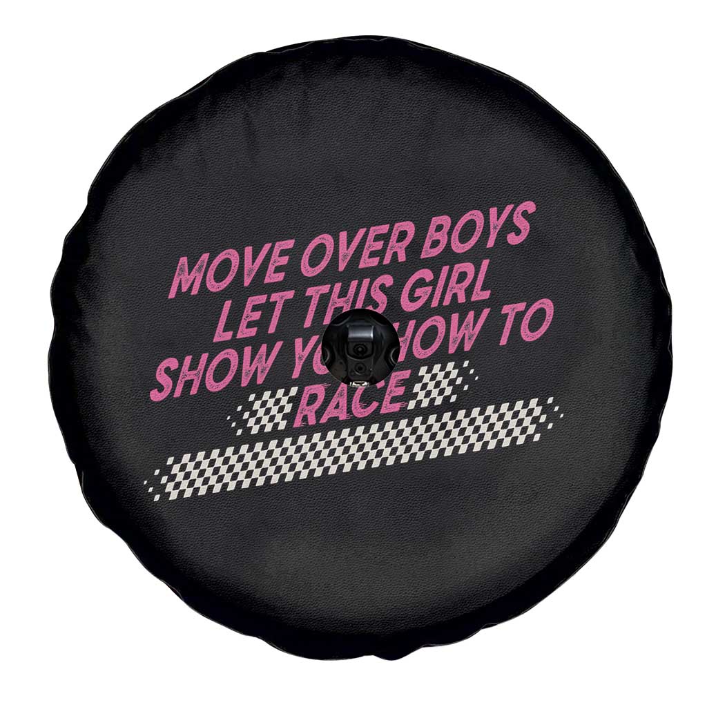 Racing Girl Spare Tire Cover Move Over Boys Funny Quote - Wonder Print Shop