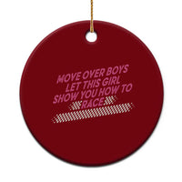 Racing Girl Ceramic Ornament Move Over Boys Funny Quote - Wonder Print Shop