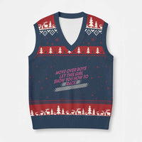 Racing Girl V-Neck Knit Sweater Vest Move Over Boys Funny Quote - Wonder Print Shop