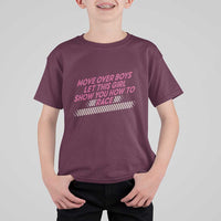 Racing Girl T Shirt For Kid Move Over Boys Funny Quote - Wonder Print Shop