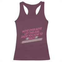 Racing Girl Racerback Tank Top Move Over Boys Funny Quote - Wonder Print Shop