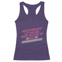 Racing Girl Racerback Tank Top Move Over Boys Funny Quote - Wonder Print Shop