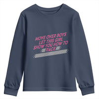 Racing Girl Youth Sweatshirt Move Over Boys Funny Quote - Wonder Print Shop