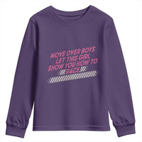 Racing Girl Youth Sweatshirt Move Over Boys Funny Quote - Wonder Print Shop