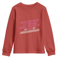 Racing Girl Youth Sweatshirt Move Over Boys Funny Quote - Wonder Print Shop
