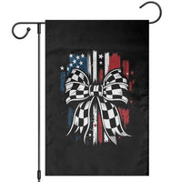 Patriotic Coquette Bow Checkered Flag Race Car Racing Garden Flag - Wonder Print Shop