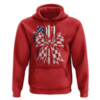 Patriotic Coquette Bow Checkered Flag Race Car Racing Hoodie - Wonder Print Shop
