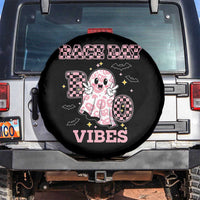 Race Car Halloween Spare Tire Cover Boo Checkered Coquette Bow - Wonder Print Shop
