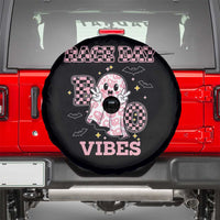 Race Car Halloween Spare Tire Cover Boo Checkered Coquette Bow - Wonder Print Shop