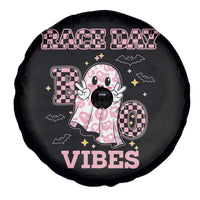Race Car Halloween Spare Tire Cover Boo Checkered Coquette Bow - Wonder Print Shop