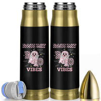 Race Car Halloween Bullet Tumbler Boo Checkered Coquette Bow