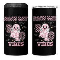 Race Car Halloween 4 in 1 Can Cooler Tumbler Boo Checkered Coquette Bow
