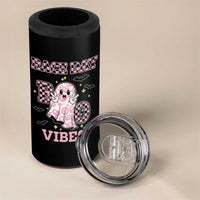 Race Car Halloween 4 in 1 Can Cooler Tumbler Boo Checkered Coquette Bow