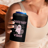 Race Car Halloween 4 in 1 Can Cooler Tumbler Boo Checkered Coquette Bow