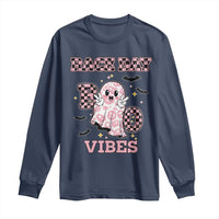 Race Car Halloween Long Sleeve Shirt Boo Checkered Coquette Bow - Wonder Print Shop