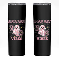 Race Car Halloween Skinny Tumbler Boo Checkered Coquette Bow