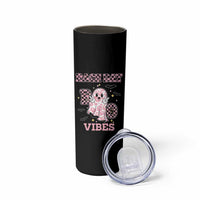 Race Car Halloween Skinny Tumbler Boo Checkered Coquette Bow